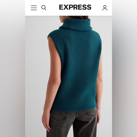 NWT Express Ribbed Turtleneck Sweater Vest
Deep Teal
Sz XS - Picture 4 of 5